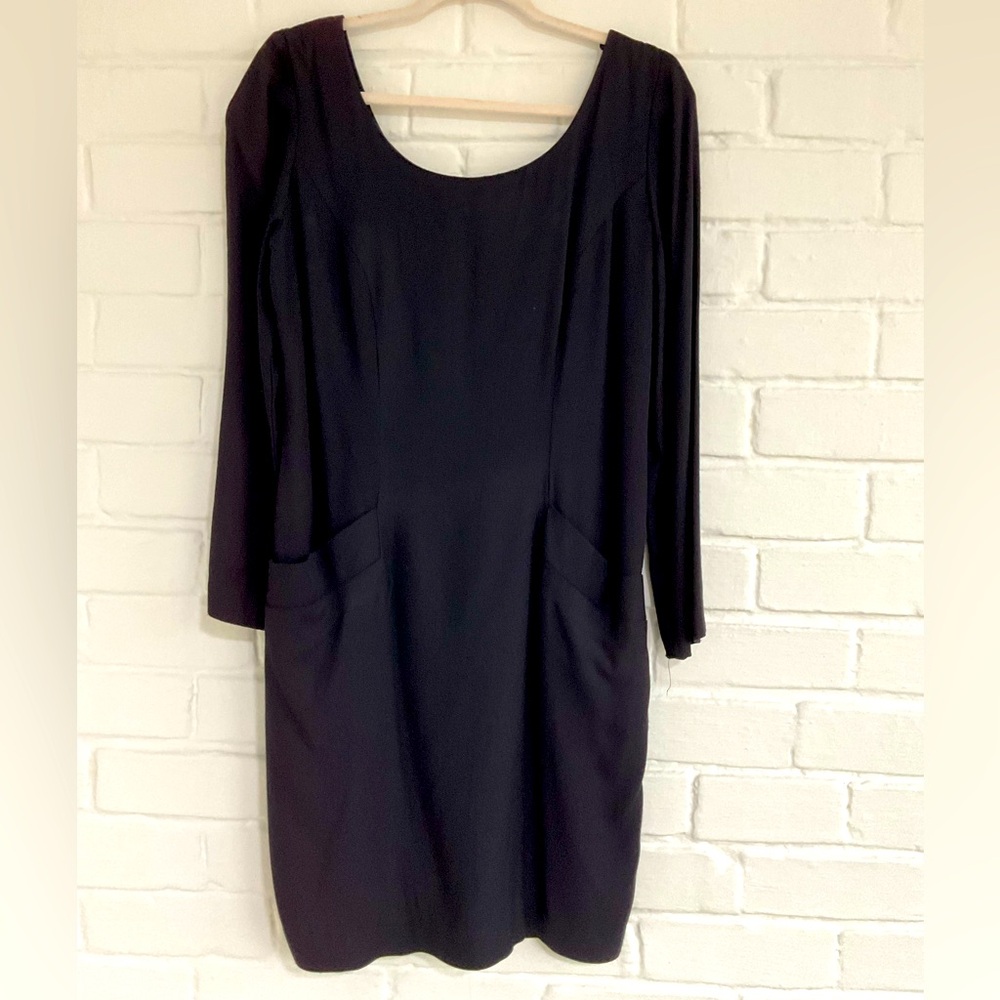 Vintage Sheath Office Dress - dark Navy